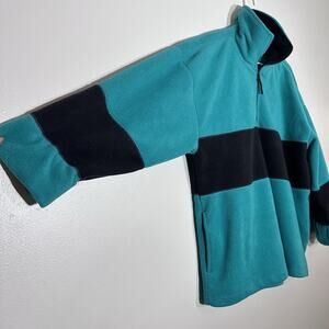 VTG Pro Spirit Sweatshirt Men's L Black & Teal 1/4 Zip Fleece Pullover Pockets